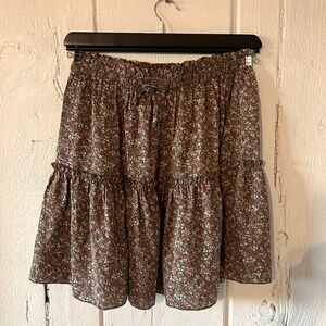 Alelly Brown Floral Skirt Size M